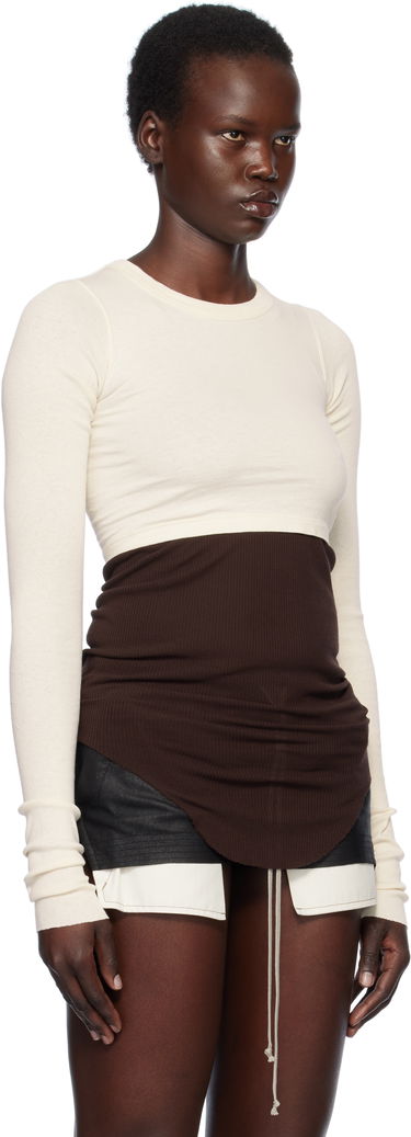 Crop Top Rick Owens Rick Owens Hollywood Classic Crop T-Shirt Béžová | RP01E7220 JNC, 1