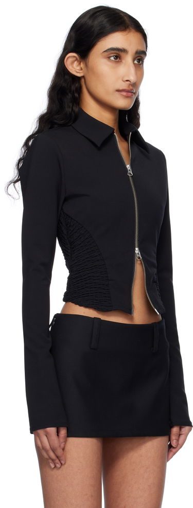 Bunda GUIZIO Guizio Apolline Smocked Cropped Jacket Čierna | S25707W015, 1