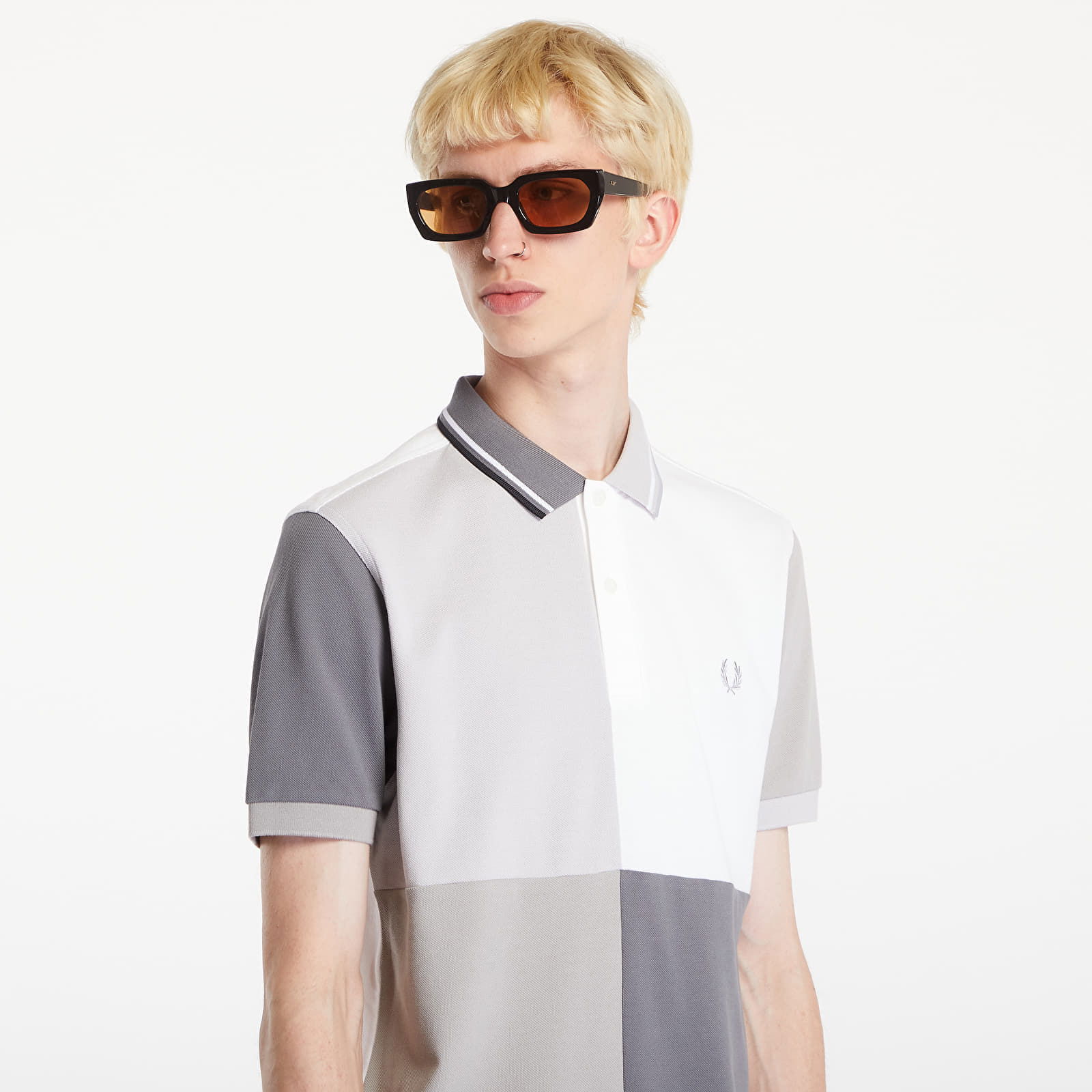 Beams Grid Design Fp Polo T-Shirt White