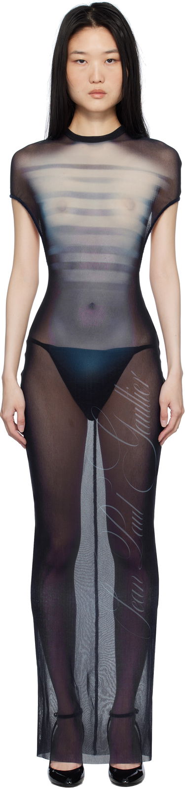 Šaty Jean Paul Gaultier Jean Paul Gaultier 'Le Mâle' Open-Back Maxi Dress Čierna | 25/33-F-RO355-T576-595601, 0