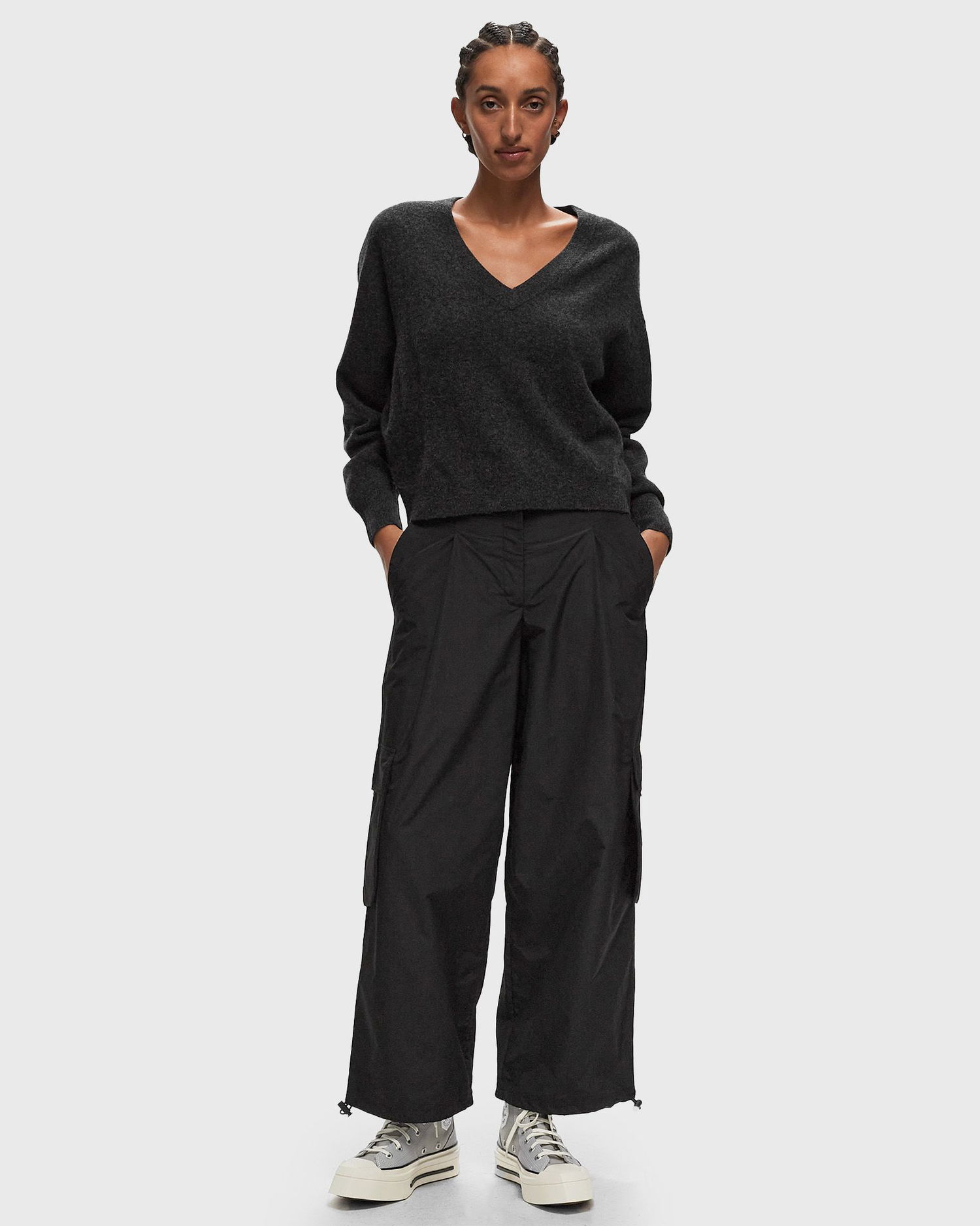 Sveter American Vintage RAXOW Pullover Čierna | RAX18AH24-CHARBON-CHINE, 1