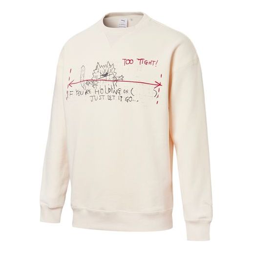 Sveter Puma Michael Lau Graphic Long Sleeve Crew Neck Sweater Béžová | 530351-75
