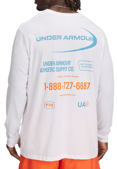 Tričko Under Armour UA Workwear Logo Long Sleeve T-Shirt Biela | 1390167-100, 2
