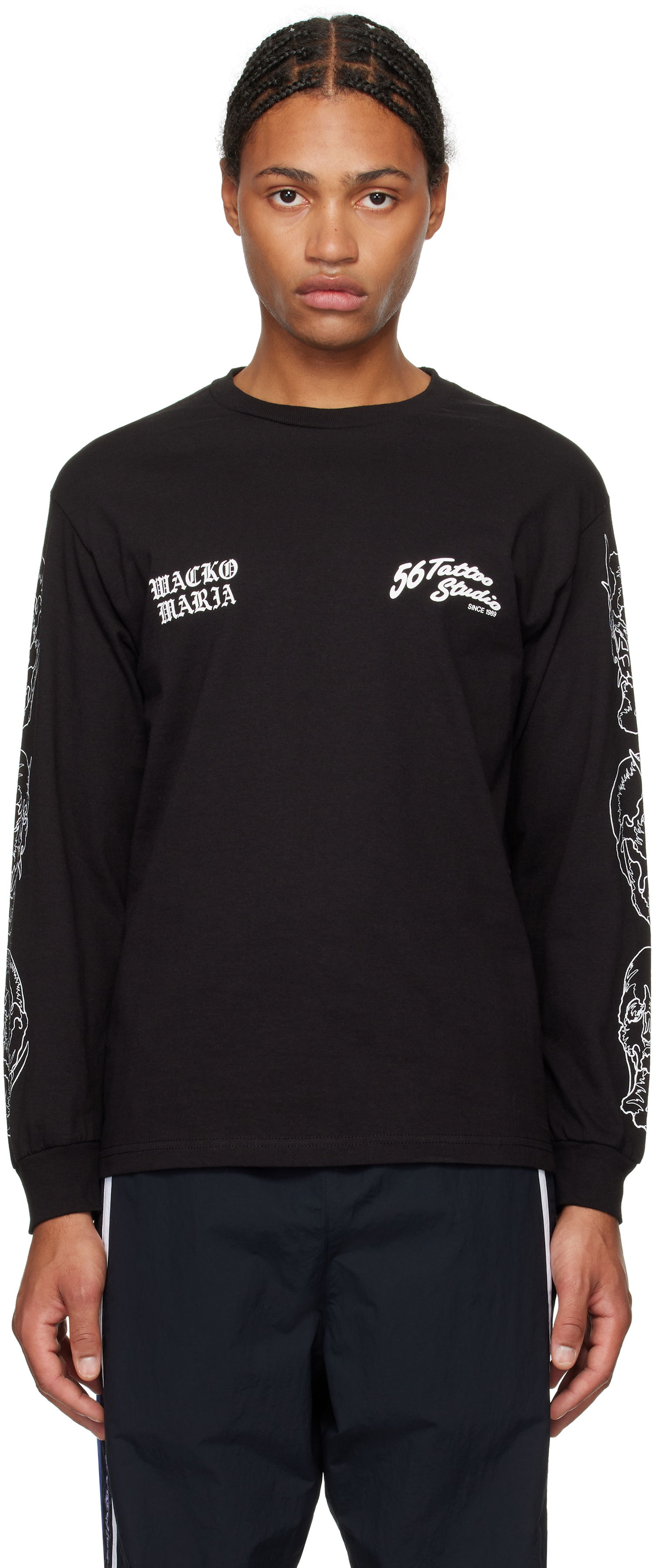 Tričko WACKO MARIA Studio Edition Long Sleeve T-Shirt Čierna | 56TS-WM-LT02, 0