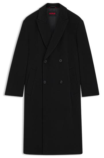Kabáty BOSS HUGO Double-Breasted Wool Blend Coat Čierna | 50549291