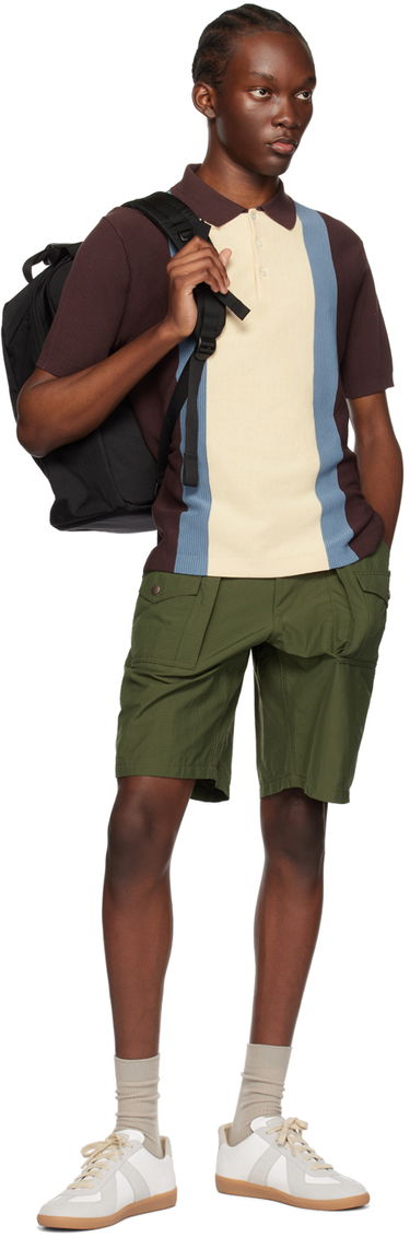 Šortky BEAMS Beams Plus Drawstring Cargo Shorts Zelené | 38250028139, 3