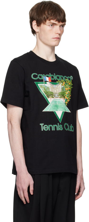 Tričko Casablanca Casablanca 'Tennis Club' Icon Short-Sleeve T-Shirt Čierna | MPF25-JTS-001-21-EX-FLANNELS, 1