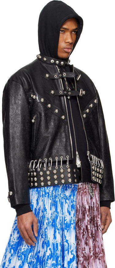 Bunda Chopova Lowena Chopova Lowena Studded Cropped Leather Jacket Čierna | 5301, 4