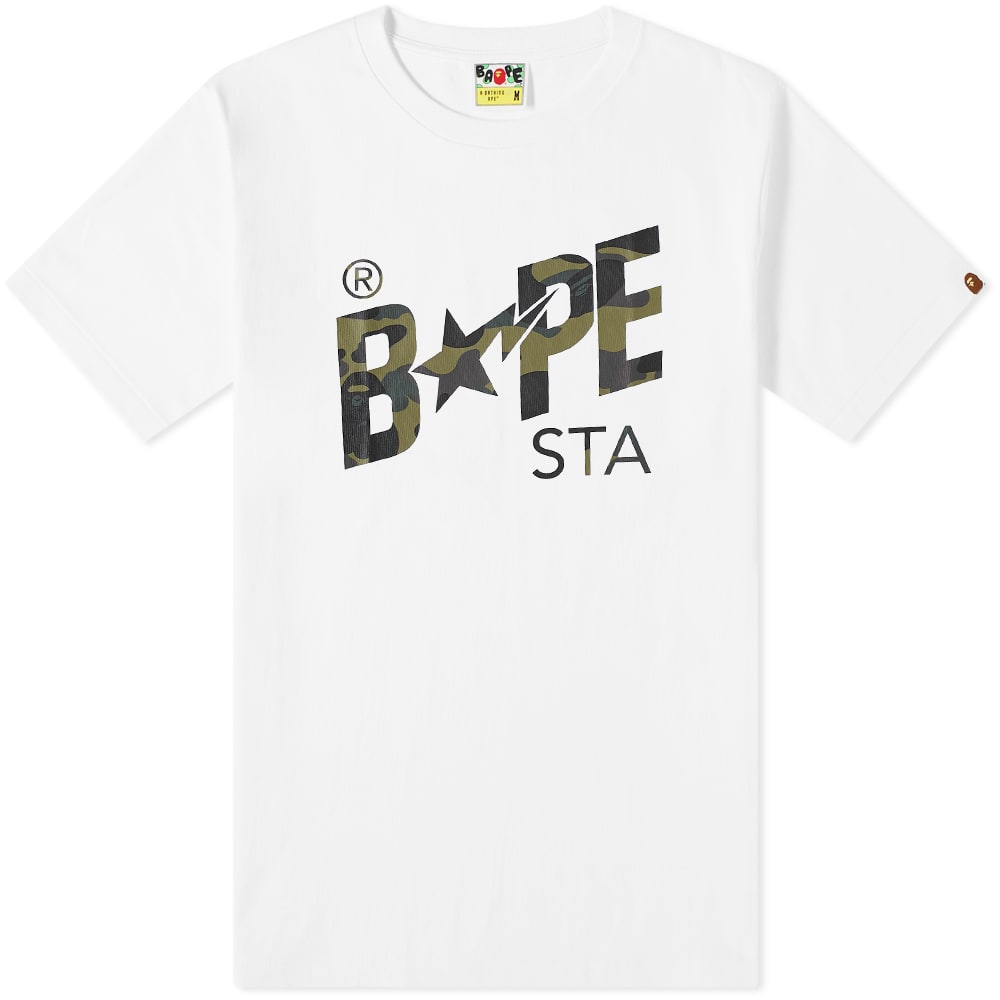 Tričko BAPE A Bathing Ape 1st Camo STA Logo Tee Biela | 001TEI801011M-WGR, 0
