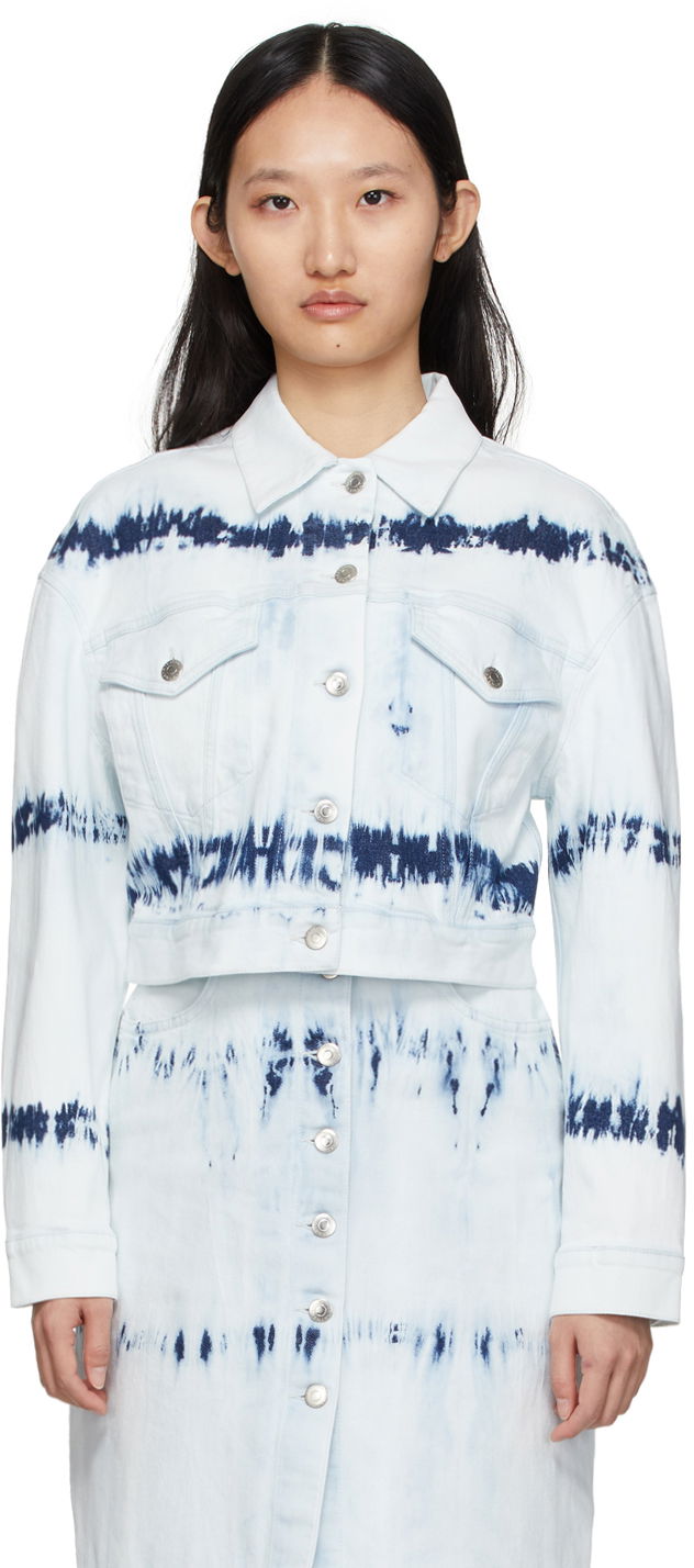 Bunda Stella McCartney Stella McCartney Tie-Dye Cropped Jacket Modrá | 604124SOH67, 0