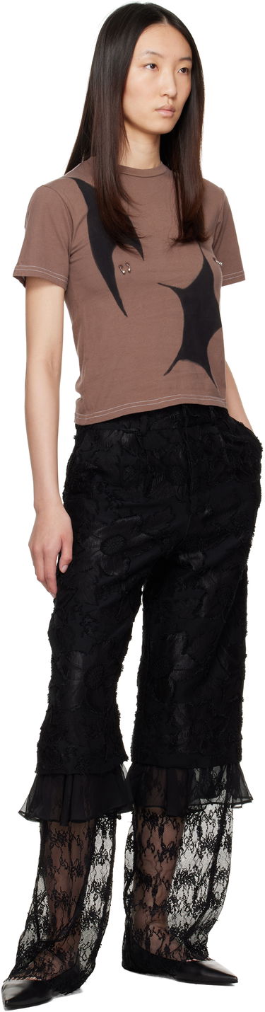 Nohavice Collina Strada Collina Strada Geranium Lace-Trim Trousers Čierna | XX6047, 3