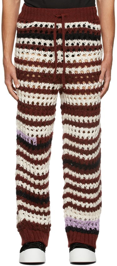 Nohavice Marni Marni Crochet Striped Lounge Pants Hnedá | PUMG0009H0 UFW025, 0