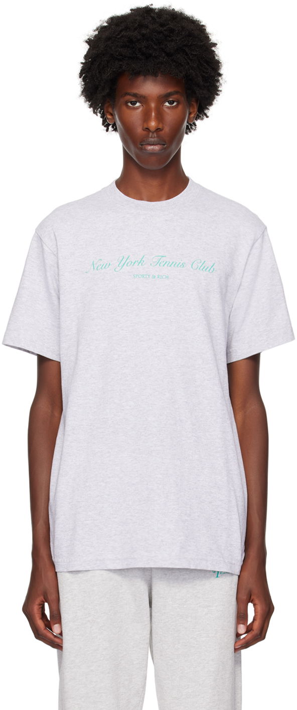 Tričko Sporty & Rich Gray 'NY Tennis Club' T-Shirt Biela | TO042S416NH, 0