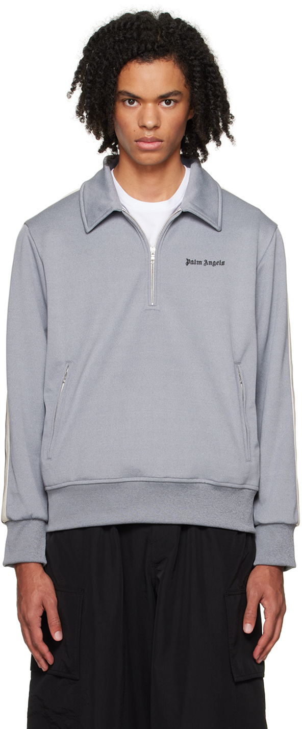 Mikina Palm Angels Spread Collar Track Jacket Šedá | PMBD039F23FAB0010810, 0