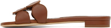 Šaty Manolo Blahnik Manolo Blahnik Haribalmuflat Leather Scalloped Slides Hnedá | 424-1839, 2