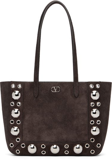 Tote bag Valentino Mini Nellcôte Studded Suede Tote Hnedá | 7W2B0R89JET, 0