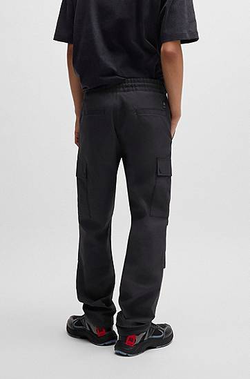 Cargo nohavice BOSS HUGO x Red Bull Regular-Fit Cargo Trousers Čierna | 50542801, 1