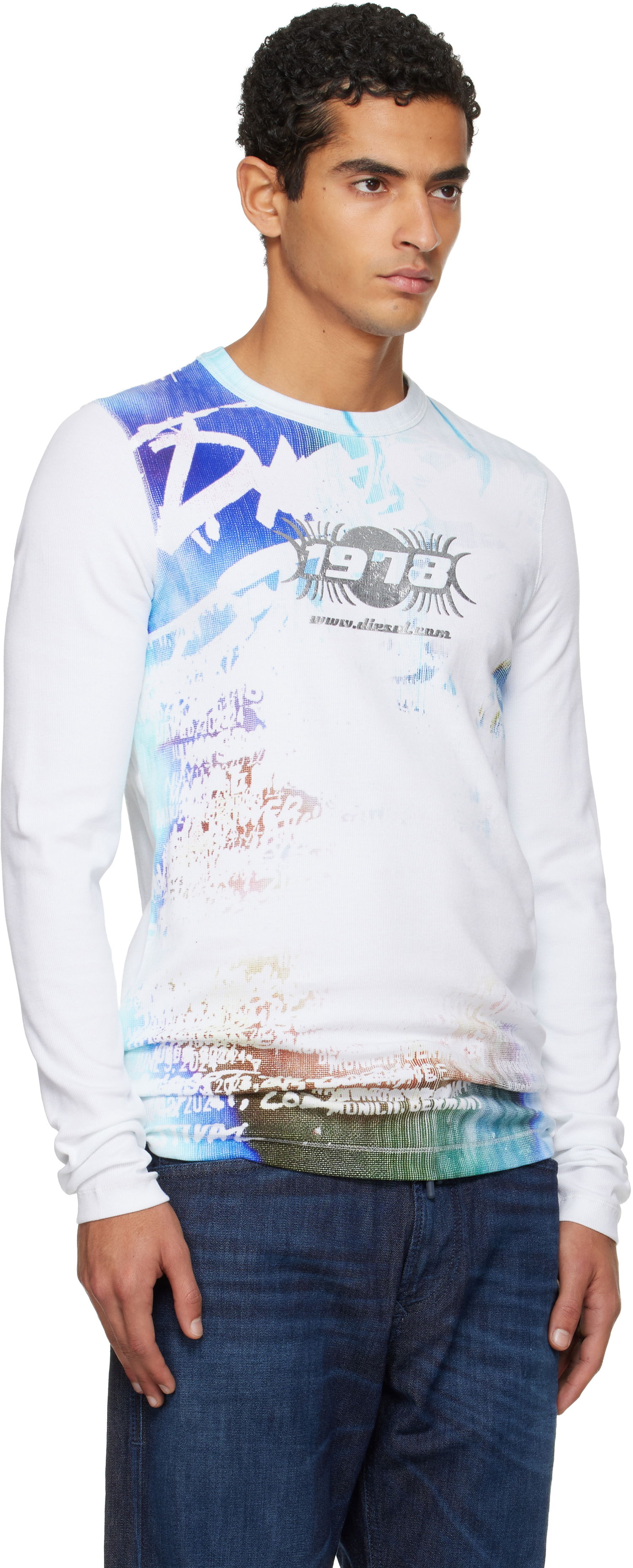 Tričko Diesel Long Sleeve Abstract Graphic T-shirt Rôznofarebný | A19435-0JEAI-141A, 1