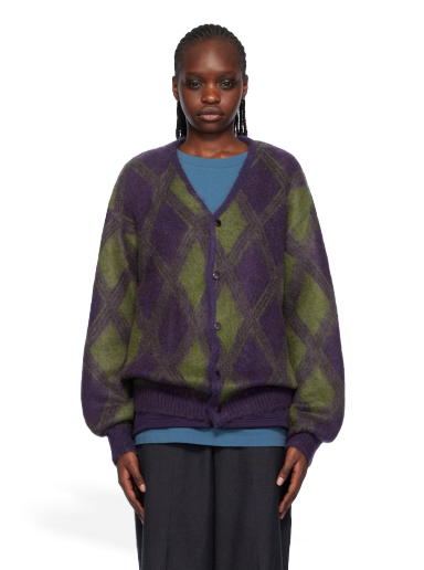 Sveter Needles Argyle Cardigan Fialová | NS278