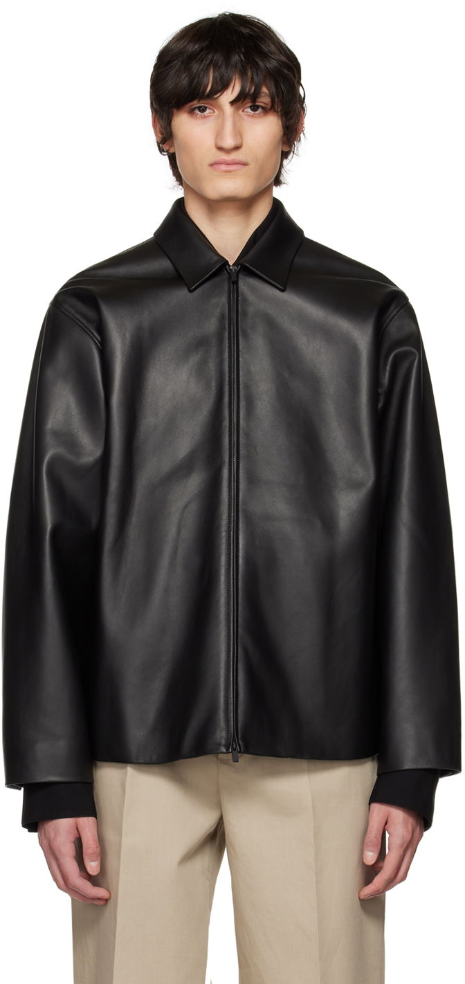 Bunda Fear of God Fear of God Relaxed Leather Jacket Čierna | FGE30-216LTH
