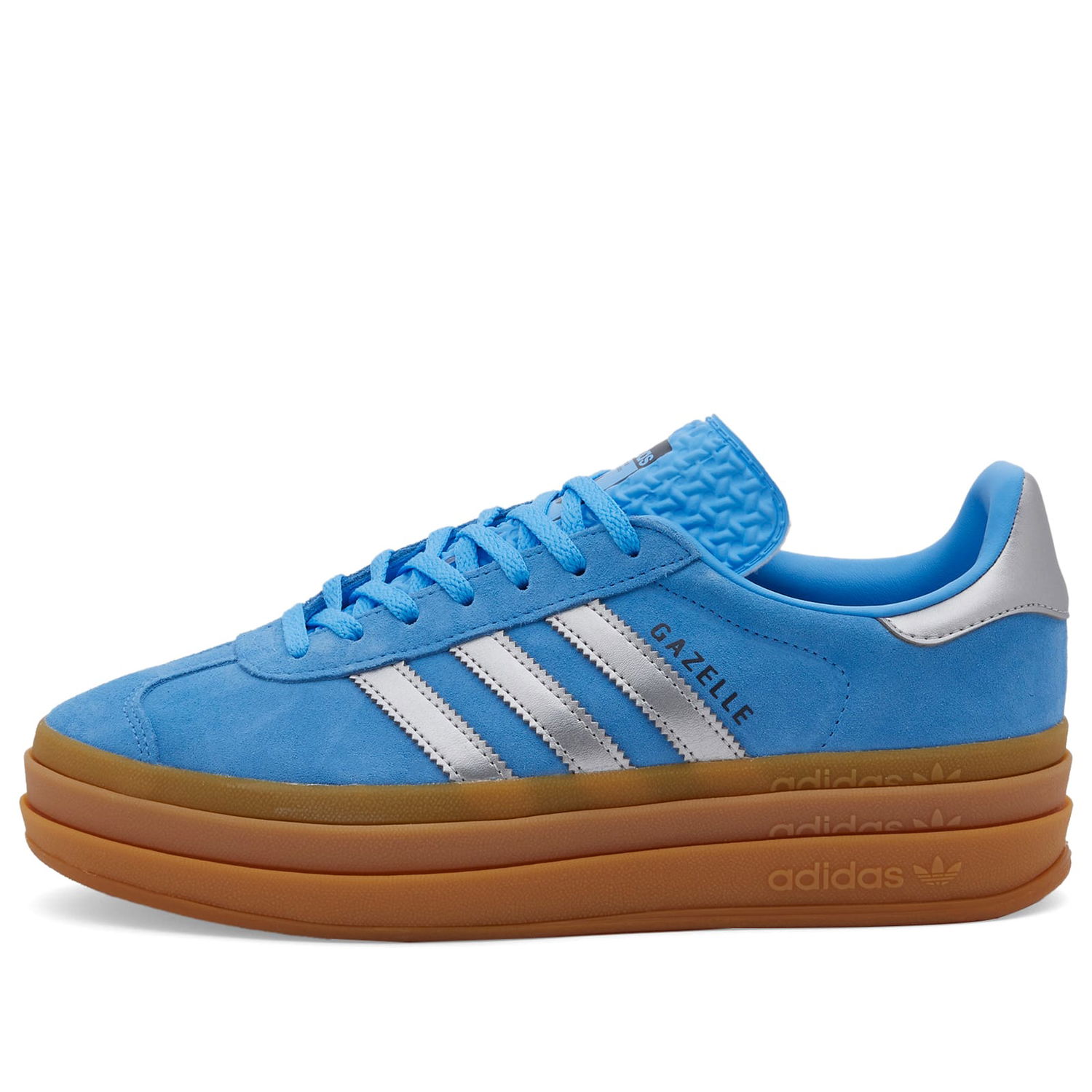 Tenisky a topánky adidas Originals Adidas Women's Gazelle Bold W in Blue Burst/Silver Metal/Aurora Ink, Size UK 3 | END. Clothing Modrá | JI0327, 0