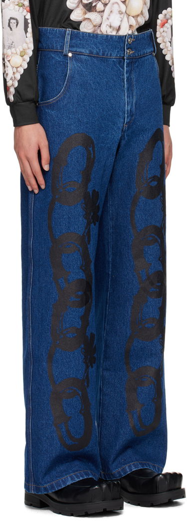 Džínsy Chopova Lowena Chain Printed Denim Jeans Modrá | 4071, 1