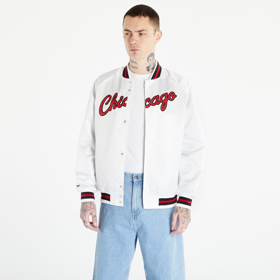 Bomber bunda Mitchell & Ness NBA Lightweight Satin Jacket Chicago Bulls Biela | STJKMG18013-CBUWHIT, 0