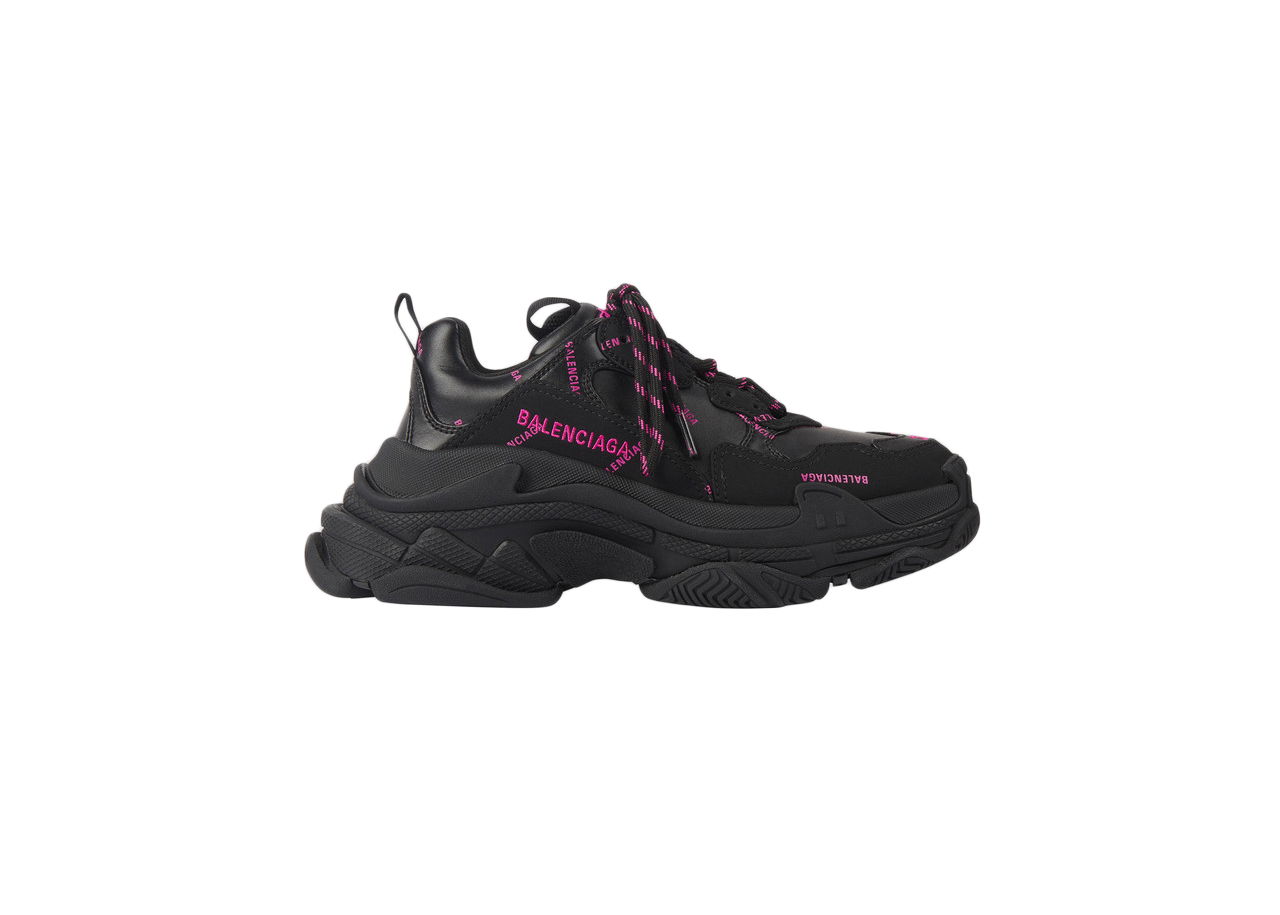 Tenisky a topánky Balenciaga Triple S Allover Logo Black Pink W Čierna | 524039W2FA11050, 0
