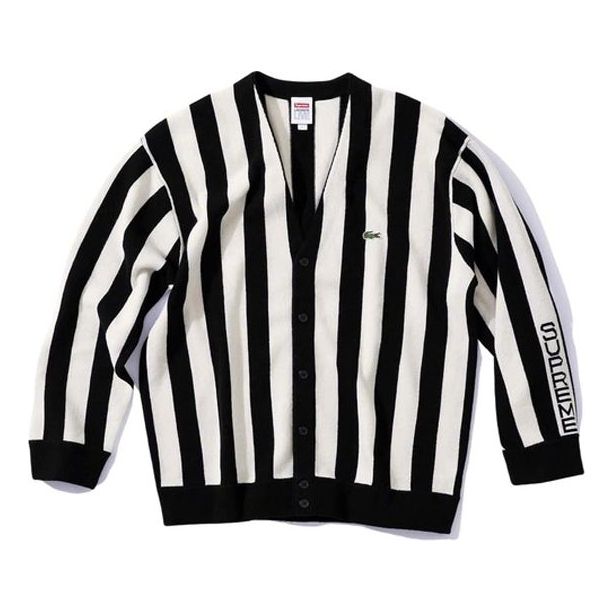 Sveter Supreme Stripe Cardigan Biela | SUP-FW19-568