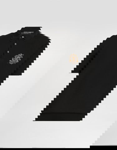 Polo tričko Dolce & Gabbana Virgin Wool Polo Shirt 46 Čierna | GXZ02ZJDVG8N0000, 0