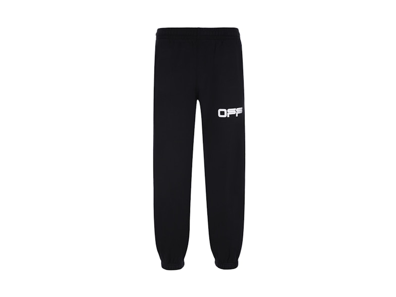 Tepláky Off-White Airport Tape Long Sweatpants Black/Beige Čierna | OMCH022S20E300031088, 0