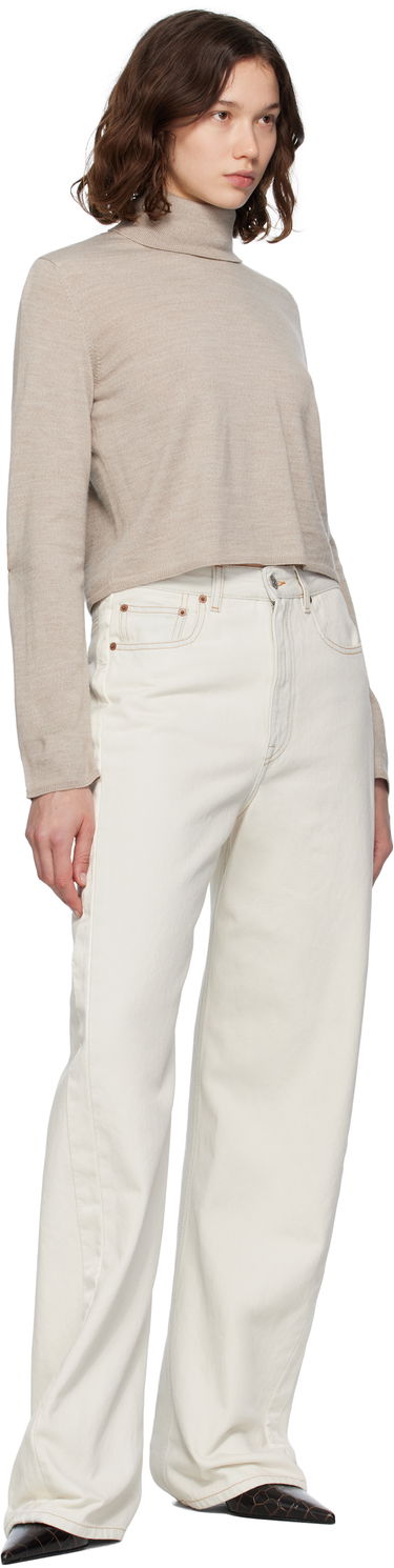 Sveter Maison Margiela MM6 Maison Margiela Knitted Cropped Turtleneck Béžová | S52HA0296 M13133, 3