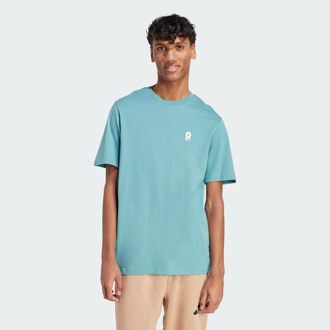 Tričko adidas Performance Dog Patch T-Shirt Tyrkysová | JZ7439, 0