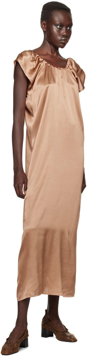 Šaty Baserange Silk Midi Dress Hnedá | DRMAX-SS-WI24, 3