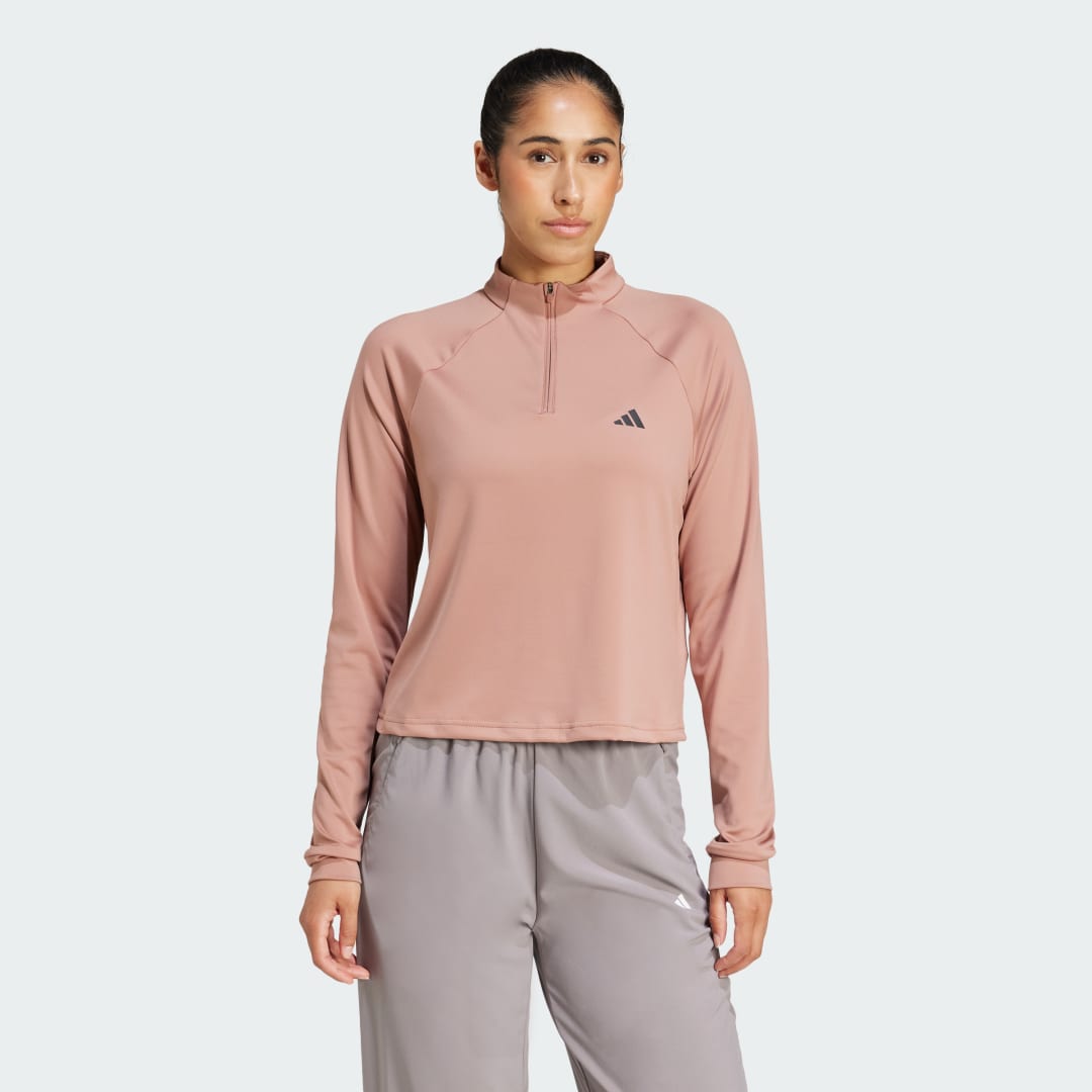 Mikina adidas Performance Training Quarter-Zip Top Ružová | JP1822, 0