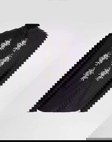 Košeľa Dolce & Gabbana Dolce & Gabbana Striped Cotton Martini Shirt Čierna | G5ML1ZFR5USS8051, 0