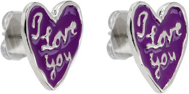 Náušnice Chopova Lowena Chopova Lowena Heart "I Love You" Earrings Fialová | 6575, 1