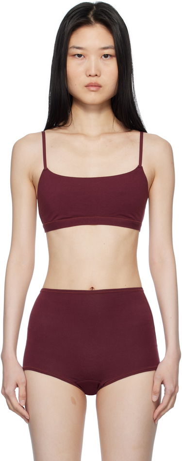 Podprsenka SKIMS SKIMS Cotton Jersey Scoop Bralette Vínová | BR-SCP-4460, 0