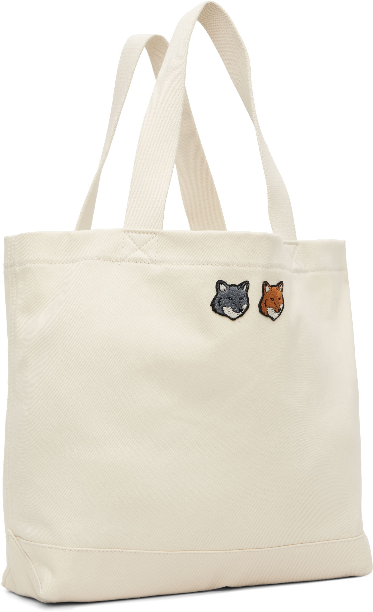Tote bag MAISON KITSUNÉ Maison Kitsuné Double Fox Head Tote Bag Biela | OW511CFWW0096, 1