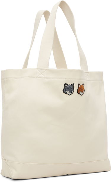 Tote bag MAISON KITSUNÉ Maison Kitsuné Double Fox Head Tote Bag Biela | OW511CFWW0096, 1