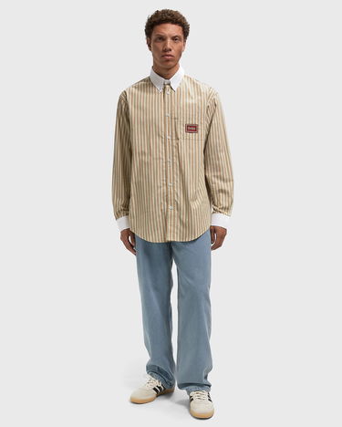 Košeľa Drôle de Monsieur Pinstripe Shirt with Contrast Collar and Cuffs Béžová | I-SH240-CO232-BG, 2
