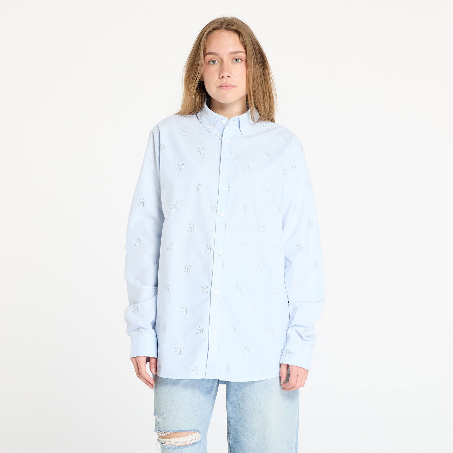 Košeľa New Era New York Yankees Monogram Overshirt Modrá | 60667823, 1