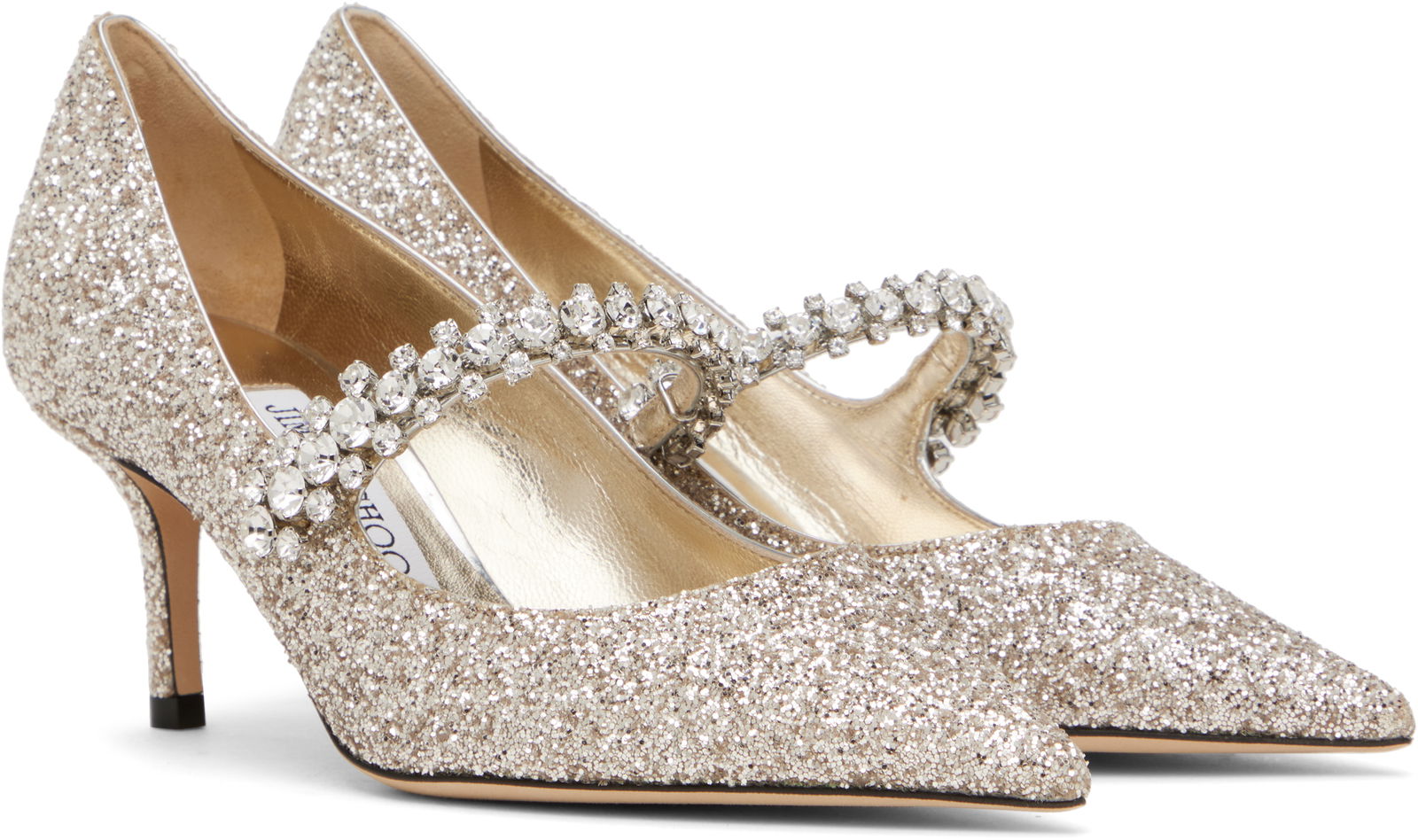 Jimmy Choo Bing 65 Crystal Embellished Glitter Pumps