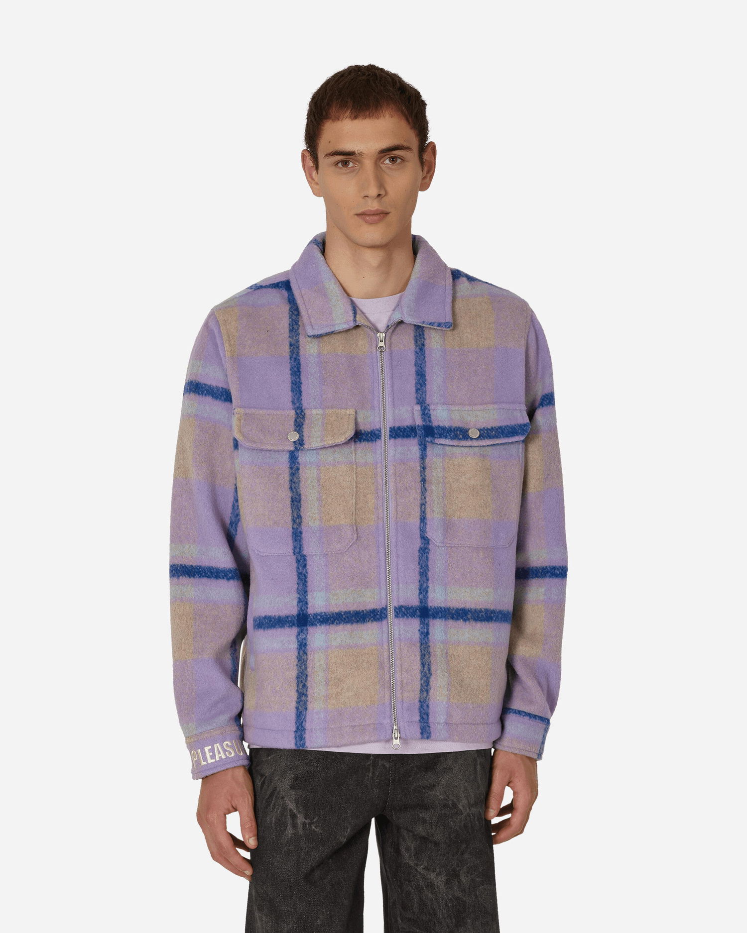 Bunda Pleasures Folklore Plaid Work Fialová | P23F003 PURPLE, 1