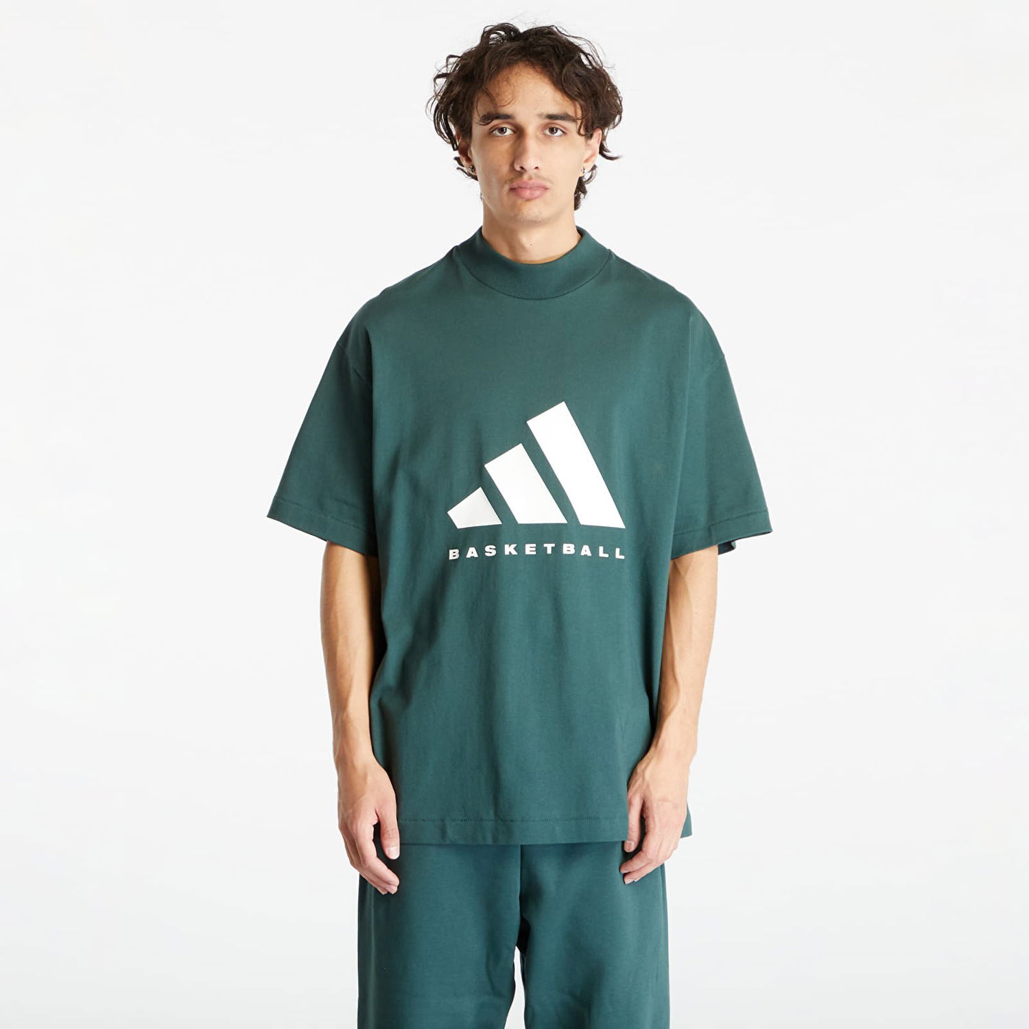 Tričko adidas Performance Basketball Tee Tyrkysová | IT4510, 0