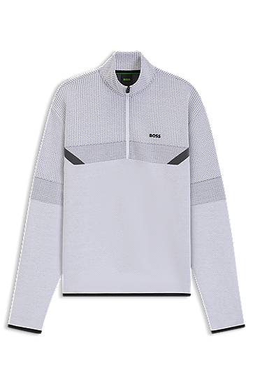 Sveter BOSS Relaxed Fit Zip Neck Sweatshirt Šedá | 50543144