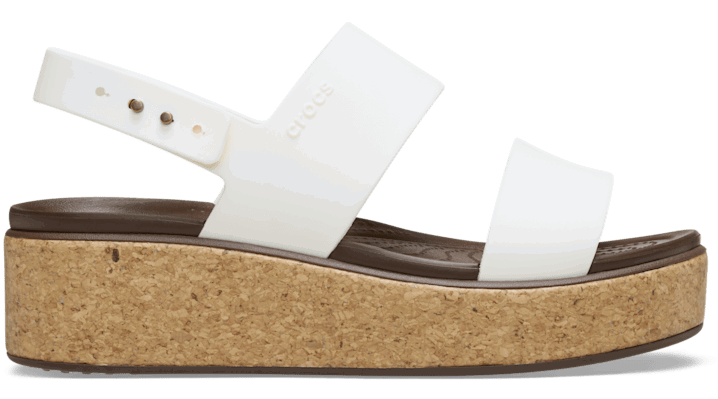 Tenisky a topánky Crocs Brooklyn Cork Low Wedge Sandals Biela | 211144-0WV, 0