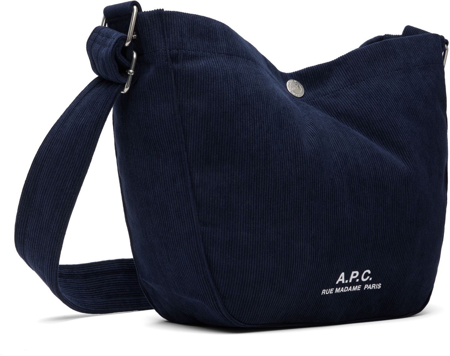 Taška cez rameno A.P.C. A.P.C. Journal Small Corduroy Satchel Navy | PSALI-M67010, 1