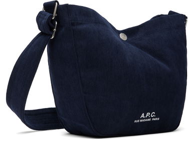 Taška cez rameno A.P.C. A.P.C. Journal Small Corduroy Satchel Navy | PSALI-M67010, 1