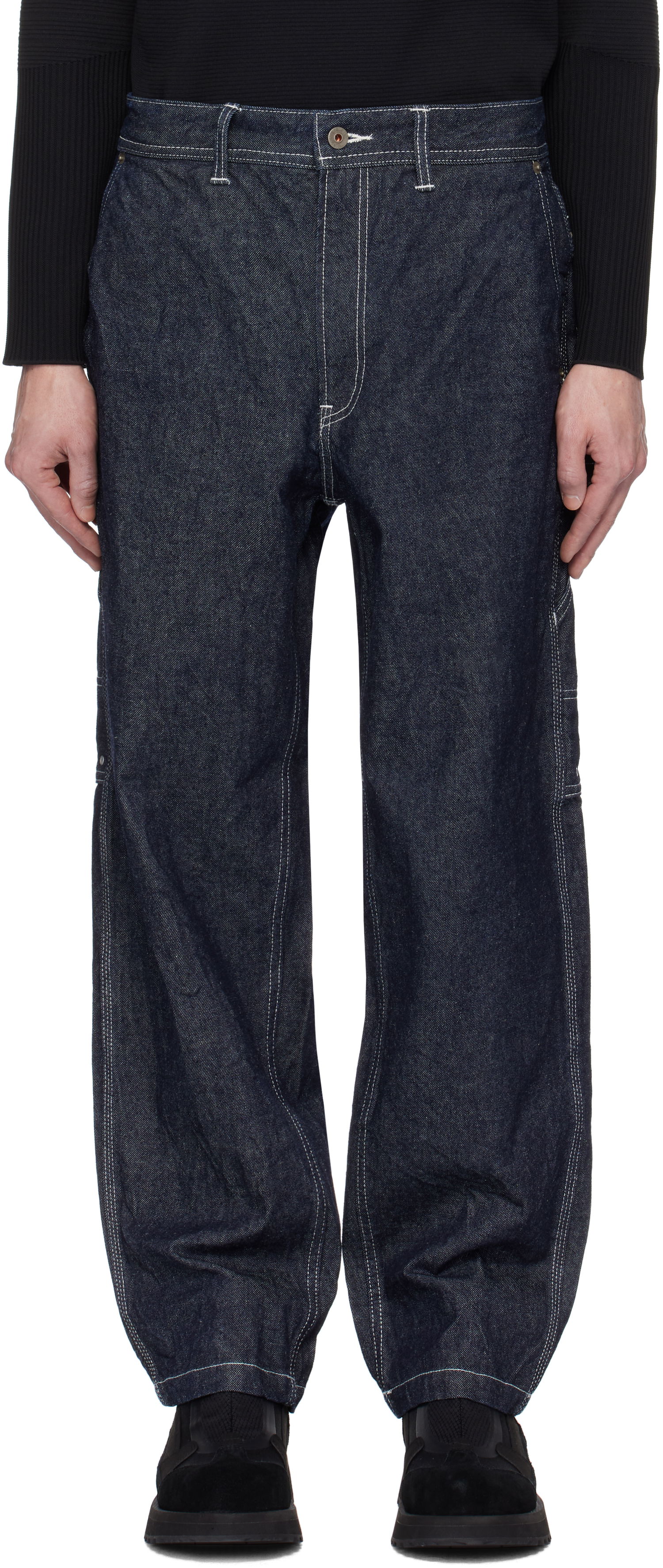 Džínsy Snow Peak Wide Recycled Cotton Jeans Modrá | PA-24AU201, 0